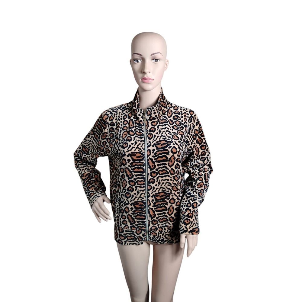 Onque Leopard‎ Cheetah Print Jacket Women's Petite Large Multicolored Mob Wife